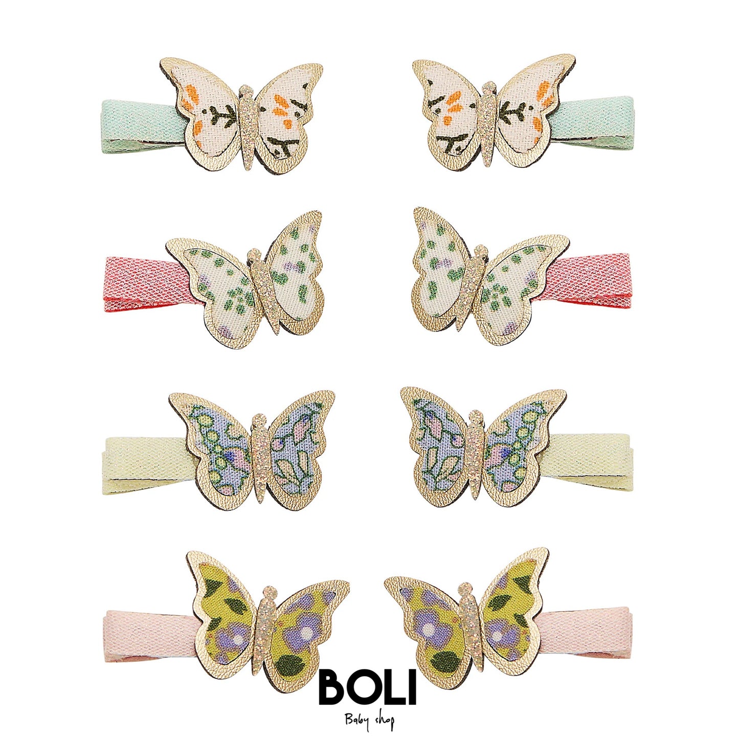 Floral butterfly mini clips