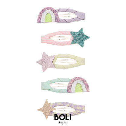 Rainbow and star mini clic clacs