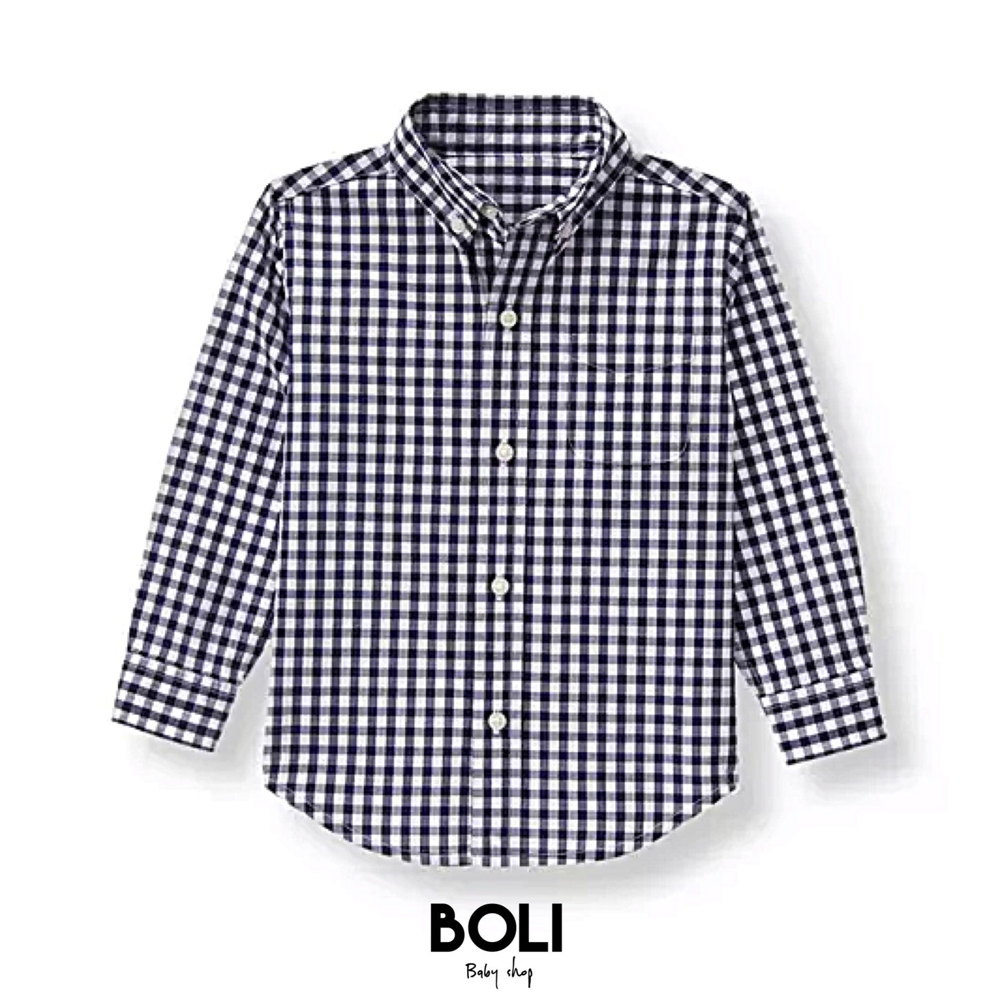 Navy Gingham Shirt
