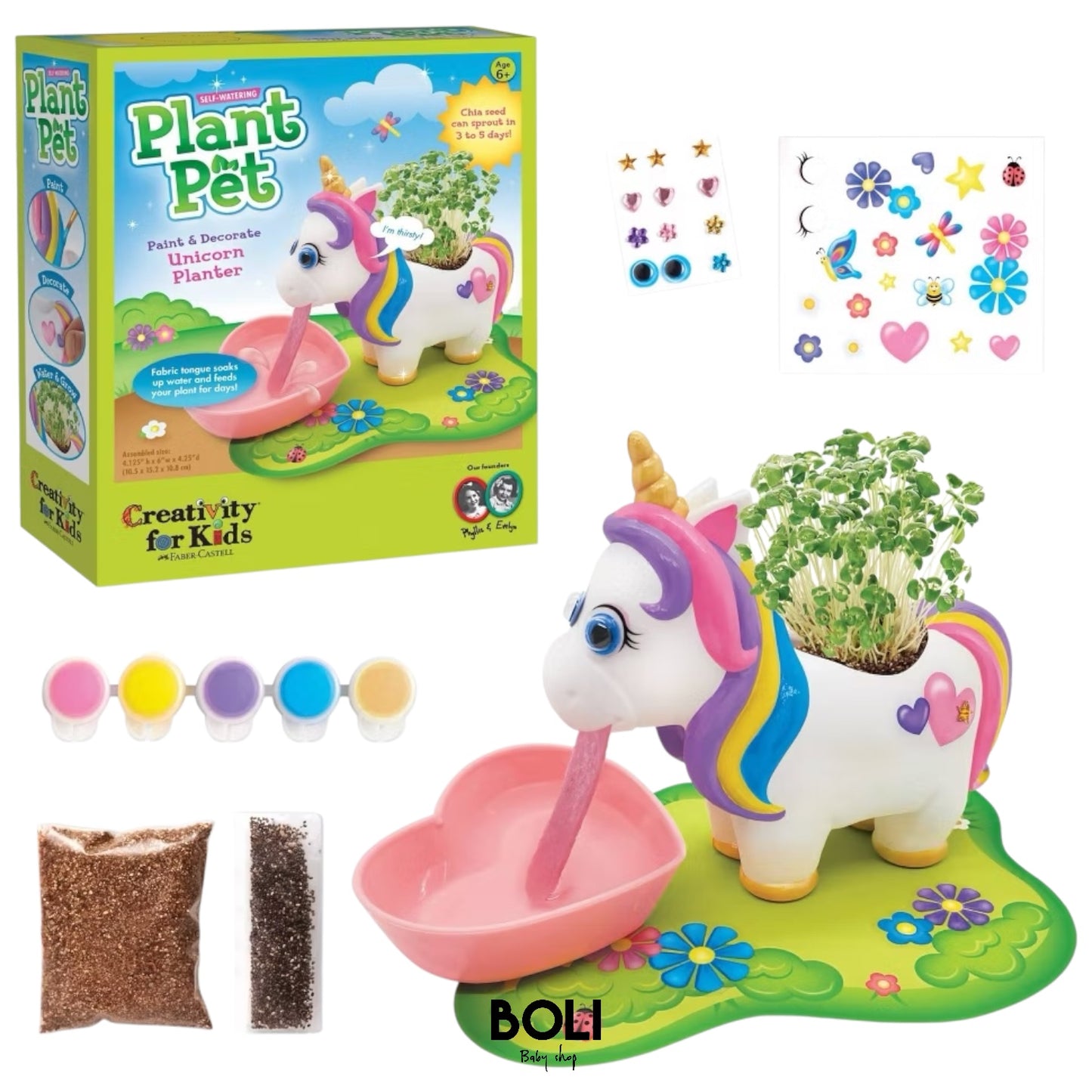 Self Watering Plant Pet Unicorn Garden Art Kit