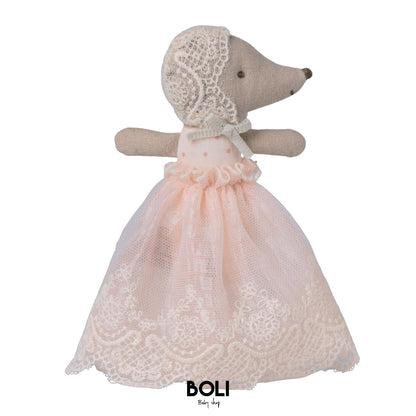 Baby mouse in gown