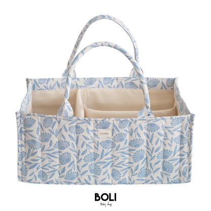 Diaper Caddy Blue Flowers