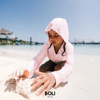 Aleta Azul Hooded Long Sleeve Pink