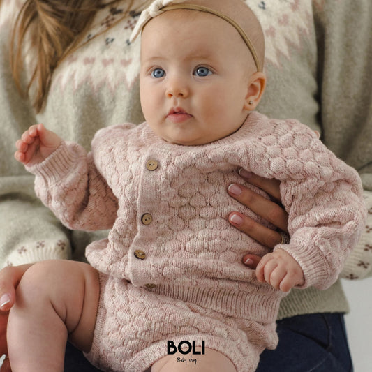 Bubble Knit Dusty Rose Set