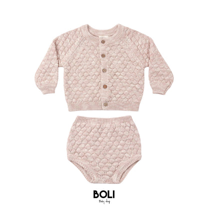 Bubble Knit Dusty Rose Set