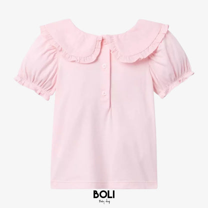 Ruffle Collar Puff Sleeve Top