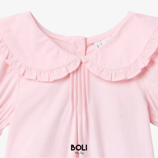 Ruffle Collar Puff Sleeve Top