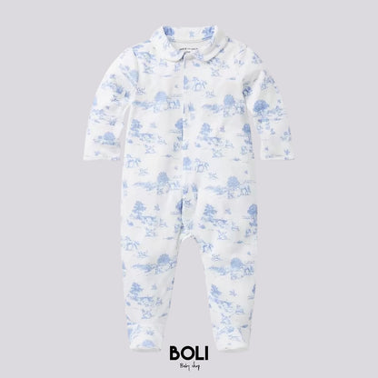 Baby Meadow Toile Footed One-Piece
