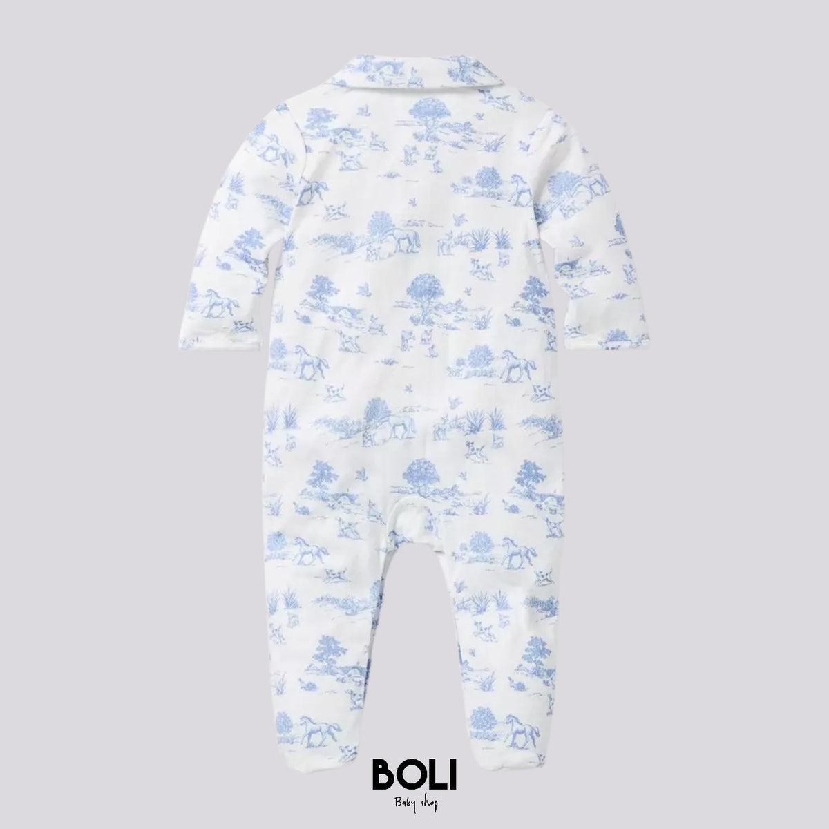 Baby Meadow Toile Footed One-Piece