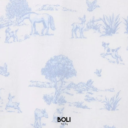 Baby Meadow Toile Footed One-Piece