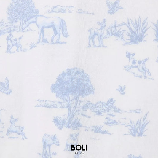 Baby Meadow Toile Footed One-Piece
