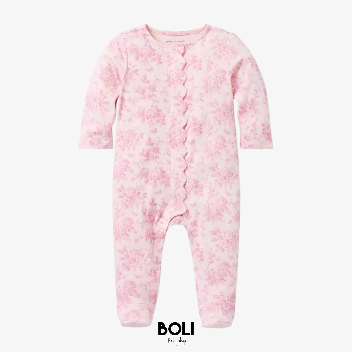 Baby Floral Toile Footed One-Piece