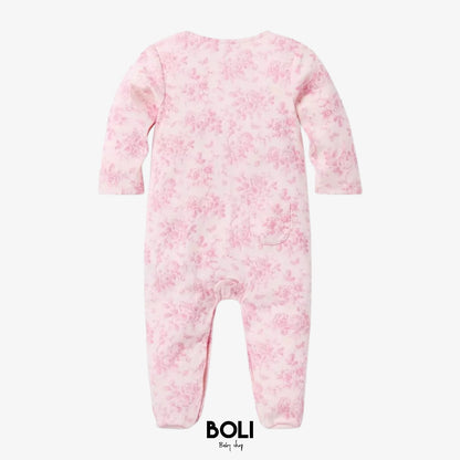 Baby Floral Toile Footed One-Piece