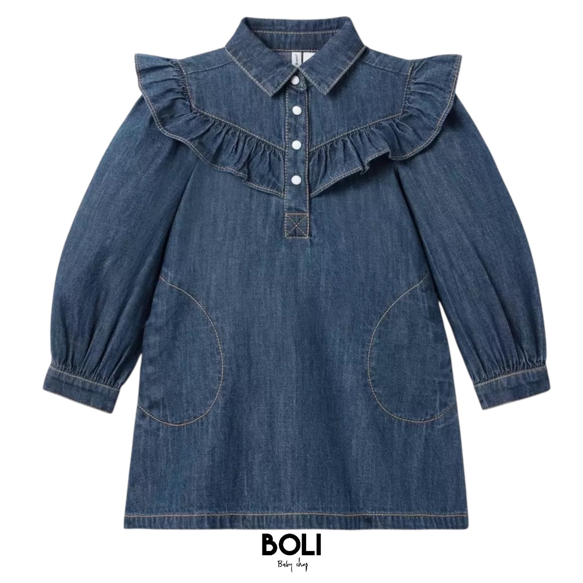 Denim Ruffle Dress