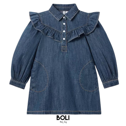 Denim Ruffle Dress