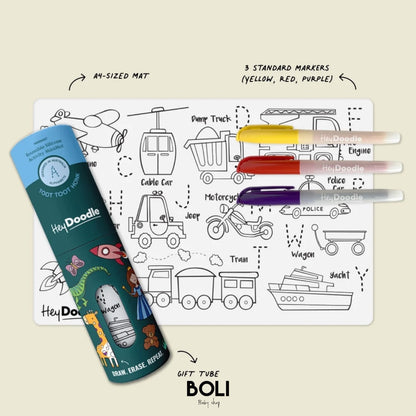 Toot Toot Honk Mini Coloring & Doodle Mat