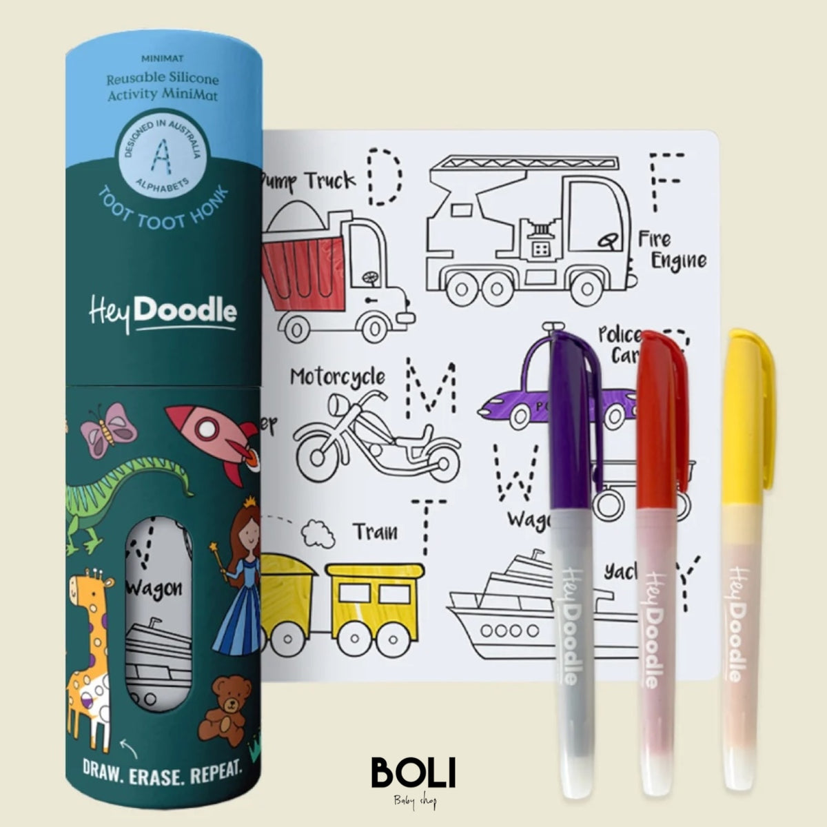 Toot Toot Honk Mini Coloring & Doodle Mat