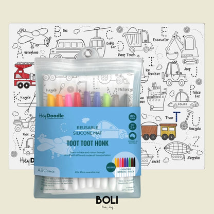 Toot Toot Honk Classic Colouring & Doodle Mat