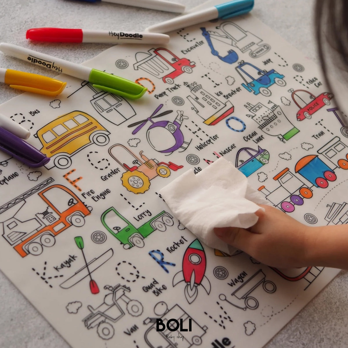 Toot Toot Honk Classic Colouring & Doodle Mat