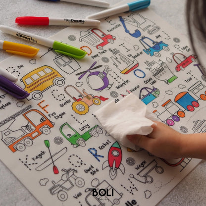 Toot Toot Honk Classic Colouring & Doodle Mat