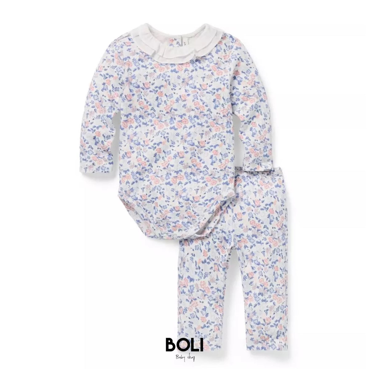Baby Ditsy Floral Ruffle Collar Matching Set