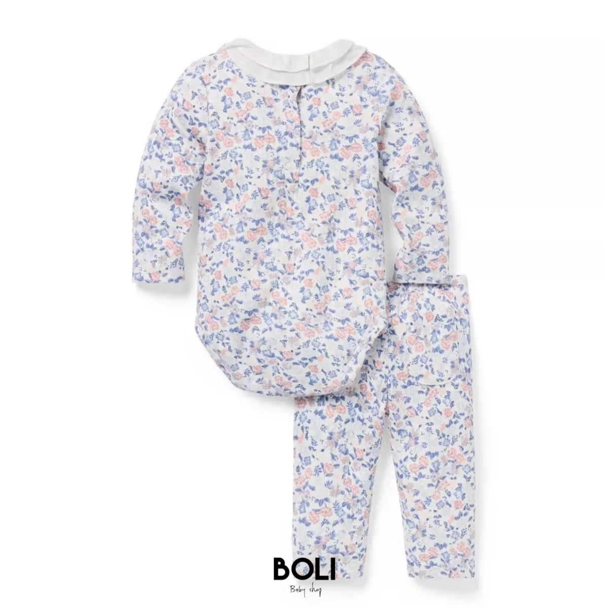 Baby Ditsy Floral Ruffle Collar Matching Set