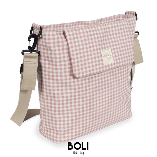 Bolsa canastilla Vichy rosa