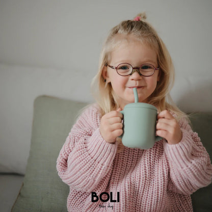 Silicon training cup + straw